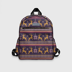 Детский рюкзак Новогодний свитер c оленями 2, цвет: 3D-принт