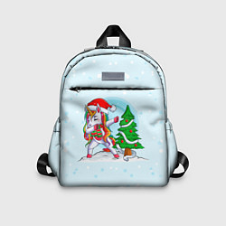 Детский рюкзак Новогодний Единорог Dabbing, цвет: 3D-принт