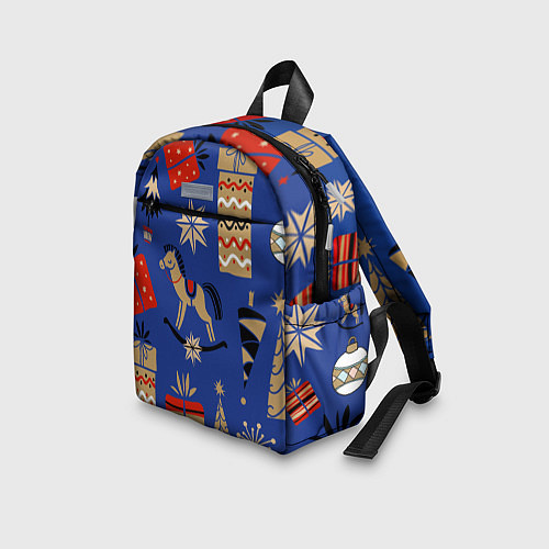 Детский рюкзак Новогодний узор / 3D-принт – фото 3