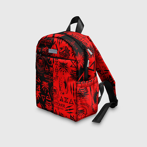 Детский рюкзак THE WITCHER LOGOBOMBING BLACK RED / 3D-принт – фото 3
