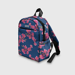Детский рюкзак Веточки айвы с розовыми цветами на синем фоне, цвет: 3D-принт — фото 2