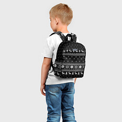 Детский рюкзак ЧЁРНЫЙ НОВОГОДНИЙ СВИТЕР С ОЛЕНЯМИ 2022, цвет: 3D-принт — фото 2