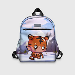 Детский рюкзак Грустный тигр на зимнем фоне, цвет: 3D-принт