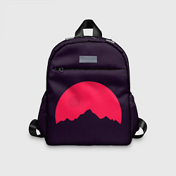 Детский рюкзак Красная луна над сумеречными горами, цвет: 3D-принт