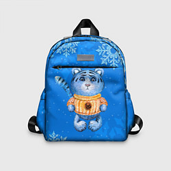 Детский рюкзак Синий плюшевый тигренок 2022, цвет: 3D-принт
