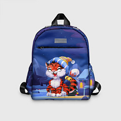 Детский рюкзак Праздничный тигренок 2022 Новогодний, цвет: 3D-принт