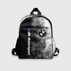 Детский рюкзак БМВ Черно-белый логотип, цвет: 3D-принт