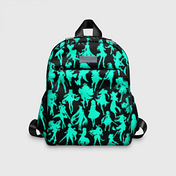 Детский рюкзак НЕОНОВЫЕ ГЕРОИ ГЕНШИН ИМПАКТ, цвет: 3D-принт
