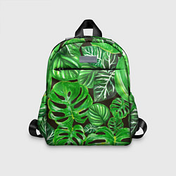 Детский рюкзак Тропические листья на темном фоне, цвет: 3D-принт