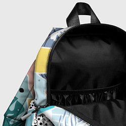 Детский рюкзак Абстрактный узор с пальмовыми листами и геометрией, цвет: 3D-принт — фото 2