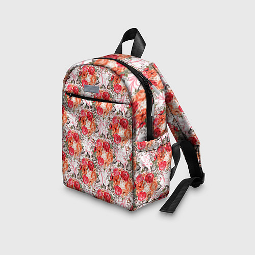 Детский рюкзак Цветы - розы паттерн / 3D-принт – фото 3