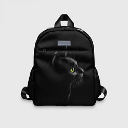 Детский рюкзак Черный кот на черном фоне, цвет: 3D-принт