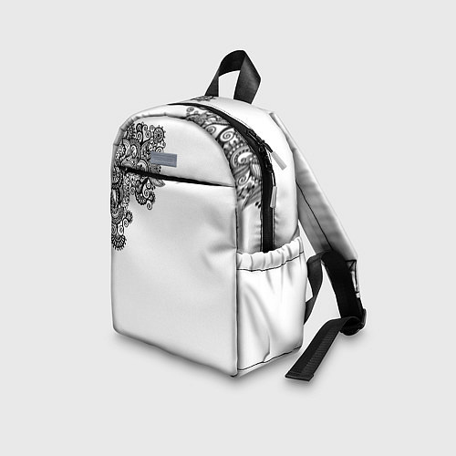 Детский рюкзак Черно Белые КруЖева / 3D-принт – фото 3