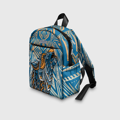 Детский рюкзак Синий волк в графике / 3D-принт – фото 3