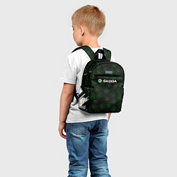 Детский рюкзак Skoda паттерн логотипов, цвет: 3D-принт — фото 2