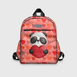 Детский рюкзак Панда с сердечком день влюбленных, цвет: 3D-принт