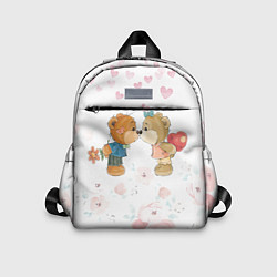 Детский рюкзак Плюшевый Поцелуй Влюблённые Мишки, цвет: 3D-принт