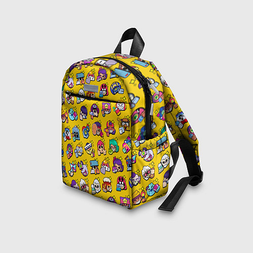 Детский рюкзак Особые редкие значки Бравл Пины желтый фон Brawl S / 3D-принт – фото 3
