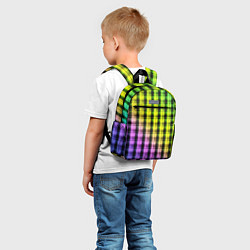 Детский рюкзак Градиентный клетчатый узор, цвет: 3D-принт — фото 2