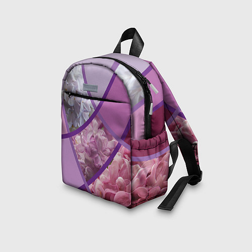 Детский рюкзак Весна Полосатый принт Сирень / 3D-принт – фото 3