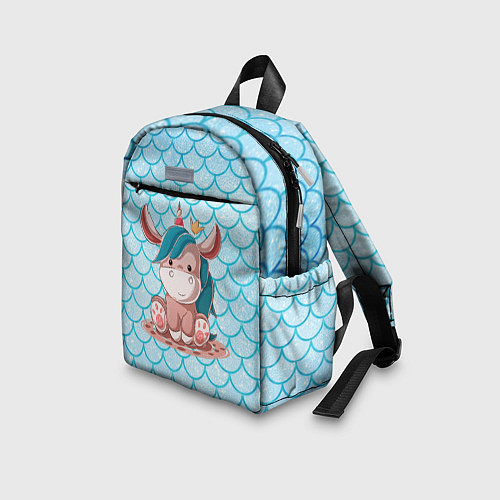 Детский рюкзак Единорог с синими волосами / 3D-принт – фото 3