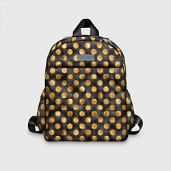 Детский рюкзак Золотой горошек на черном фоне, цвет: 3D-принт