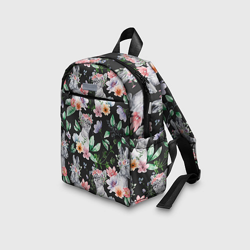 Детский рюкзак Котики в цветочках / 3D-принт – фото 3