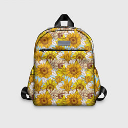 Детский рюкзак Желтые подсолнухи - паттерн, цвет: 3D-принт