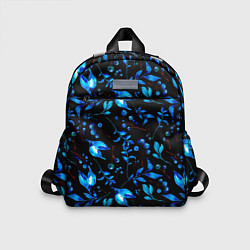 Детский рюкзак Ночные синие листья, цвет: 3D-принт