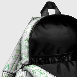 Детский рюкзак Хаос из зелёных веток и листьев, цвет: 3D-принт — фото 2
