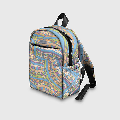 Детский рюкзак Разноцветный геометрический узор в стиле дудл / 3D-принт – фото 3