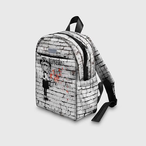 Детский рюкзак Banksy Девочка в Противогазе Бэнкси / 3D-принт – фото 3