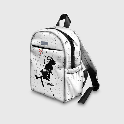 Детский рюкзак BANKSY БЭНКСИ девочка качается на качелях / 3D-принт – фото 3