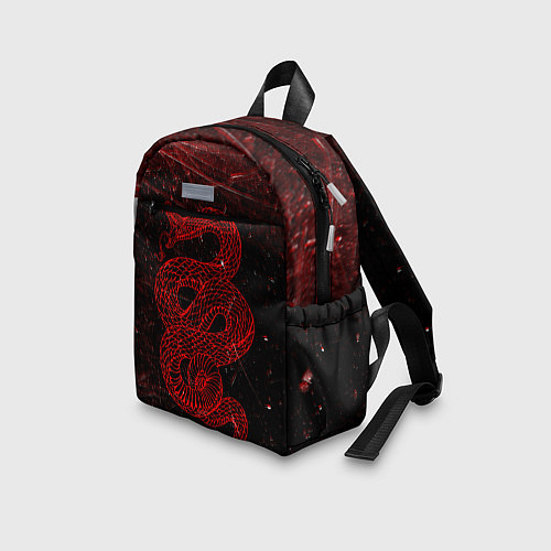 Детский рюкзак Красная Змея Red Snake Глитч / 3D-принт – фото 3