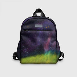 Детский рюкзак Горный пейзаж со звёздным небом и северным сиянием