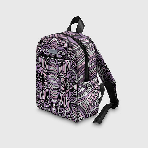 Детский рюкзак Абстракция Разноцветный калейдоскоп Фиолетовый, че / 3D-принт – фото 3