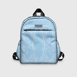 Детский рюкзак Вязаный светлый узор, абстракция Нежный голубой цв, цвет: 3D-принт