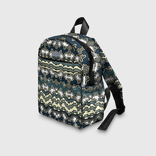 Детский рюкзак Узор прямоугольный пиксел / 3D-принт – фото 3