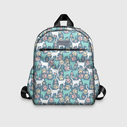 Детский рюкзак Кошки и следы от лап, цвет: 3D-принт