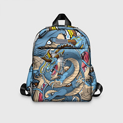 Детский рюкзак Синий дракон-монст, цвет: 3D-принт