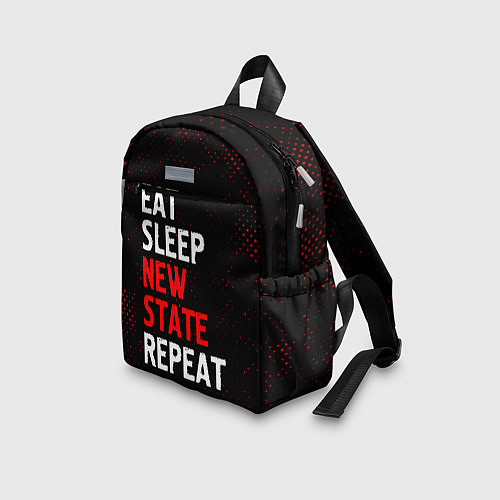 Детский рюкзак Eat Sleep New State Repeat - Потертости / 3D-принт – фото 3