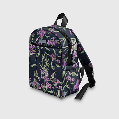 Детский рюкзак Цветы Фиолетовые / 3D-принт – фото 3