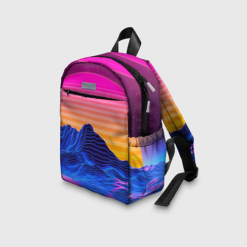 Детский рюкзак РЕТРО НЕОН CYBERPUNK / 3D-принт – фото 3