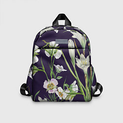 Детский рюкзак Цветы Белые, цвет: 3D-принт