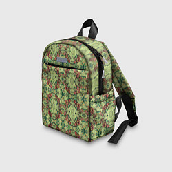 Детский рюкзак Зеленые и коричневые узоры, цвет: 3D-принт — фото 2