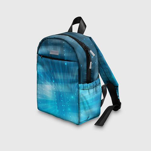 Детский рюкзак Линии на голубом фоне / 3D-принт – фото 3