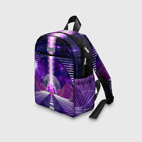 Детский рюкзак Vaporwave Neon Space / 3D-принт – фото 3