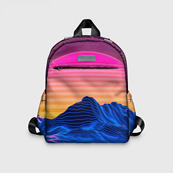 Детский рюкзак Vaporwave Mountains Психоделика Неон, цвет: 3D-принт