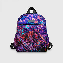 Детский рюкзак Красочный неоновый паттерн Импрессионизм, цвет: 3D-принт