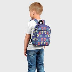 Детский рюкзак Кот в очках орнамент, цвет: 3D-принт — фото 2